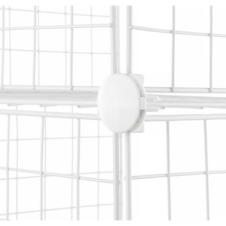 Whitmor Storage Cubes Stackable Interlocking Wire Shelves - White - Set of 4 - Adult Use