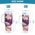 thumbnail image 6 of Yayeee 40oz Stainless Steel Tumbler with Straw and Handle Double-Wall Insulated Travel Water Bottle, Purple Wave Pattern, 6 of 8