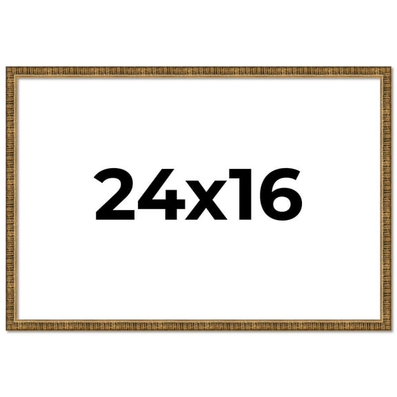 24x16 Frame Gold Solid Wood Picture Frame - Complete Modern Photo Frame Includes UV Acrylic