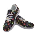 thumbnail image 2 of COEQINE Women Sneakers Running Walking Shoes White Sole Fashion Cat Dog Puppy Footprint Tennis Shoes Travel Casual Breathable Mesh Trainers Footwear, Colorful Paw Print, 2 of 7