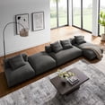 thumbnail image 5 of Modway Solace 4PC Modular Fabric Upholstery Sectional Sofa w/Ottoman in Charcoal, 5 of 10
