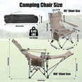thumbnail image 5 of JelyHT 4‑Position Reclining Folding Camping Chair Portable Heavy‑Duty Chair with Detachable Footrest Headrest Cup Holder & Side Pocket for Camping Beach Patio Khaki, 5 of 9