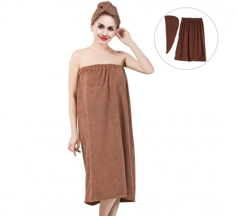 HERCHR Women Soft Spa Bath Body Wrap Set Towel Bathrobe With Fast Dry