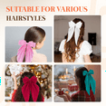 thumbnail image 6 of Loqpol 6 PCS Silky Satin Hair Bows, Oversized Long Tail Bows with Barrette Clips, Coquette Hair Accessories for Women and Girls (Black-Red-Hot Pink-Pink-L. Pink-Beige), 6 of 7