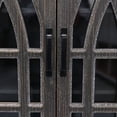 thumbnail image 6 of S-HOME Vintage Wall-Mounted Cabinet in Rustic Wood Finish, 21.26 Inch Accent Chest with Decorative Cutout Doors for Bathroom and Living Room Storage, Antique Black, 6 of 8