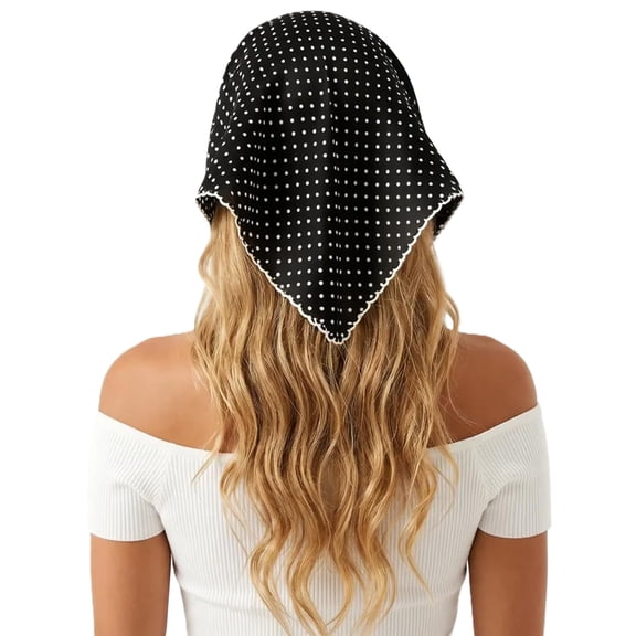 Polka Dot Triangle Head Scarf for Women, Retro Bandana Headband, Adjustable Tie-Back Head Kerchief, Summer Festival Hair Accessories