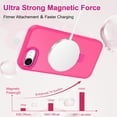 thumbnail image 2 of CASEFIV for iPhone 16e Case,with Magnetic Invisible Stand [Military Drop Protection] [Compatible with MagSafe] Shockproof Slim Translucent Anti-Slip,Rose Red, 2 of 8