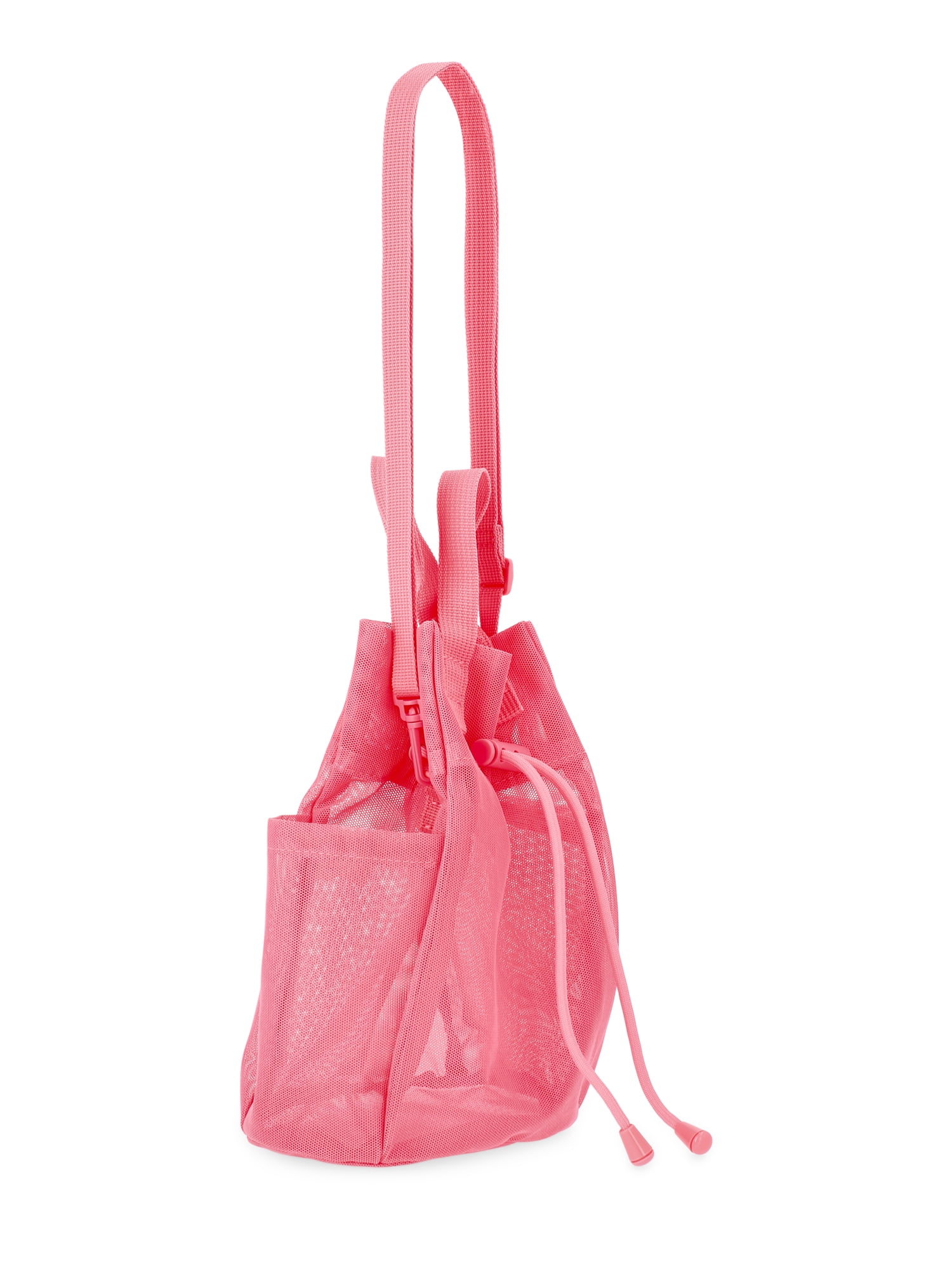 No Boundaries Women's Drawstring Crossbody, Peach