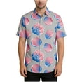 thumbnail image 1 of Chemise Unisexe à Manches Courtes avec Imprimé de la Saint-Valentin, Chemise Décontractée Boutonnée Assortie pour Couples avec Col Rabattu, Haut Graphique Coupe Régulière en Tissu Léger et Respirant pour Cadeaux des Fêtes et Sorties à Thème, 1 of 9