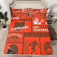 thumbnail image 2 of Erosebridal Football Bed Sheets Set,Sports Sheet Set Twin,Rugby Sheets for Rugby Fan,Ball Patchwork Flat Fitted Sheet with 1 Pillowcase for Bedroom(Cleveland), 2 of 6