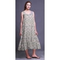 thumbnail image 4 of Bimba Light Gray4 Floral Mignon Dahlia & Rose Printed Cotton Nightgowns For Women Sleeveless Gown Sleepwear Maxi Dress XX-Large, 4 of 6