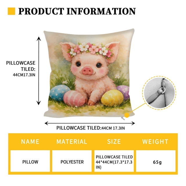 Easter Pillow Covers for Decorative Throw Pillows for Men Women 18X18 Inch Blank White Polyester Pillowcase for Drawing