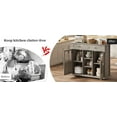 thumbnail image 3 of Senfot Kitchen Island Cart with Storage, Rolling Kitchen Island with Drop Leaf, Microwave Cart on Wheels, Table Bar Cart for Kitchen with Towel Rack for Kitchen,Dining Room, Gray, 3 of 8