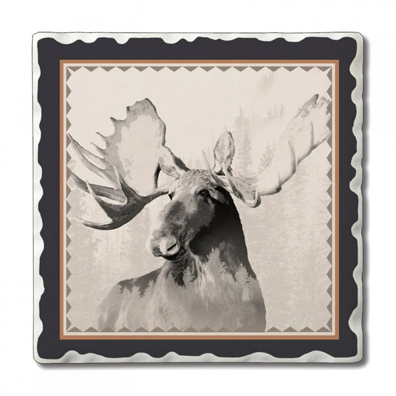 CounterArt "Moose Head" Single Absorbent Stone Tumbled Tile Coaster