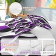 thumbnail image 2 of 3 Piece Purple Stripe Duvet Cover Set Queen Size,Microfiber Comforter/Quilt Cover with Corner Ties and 2 Pillowcases,Black Grey White Gradient Striped Geometric All Season Bedding with Zipper Closure, 2 of 8