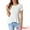 White, variant on DARING DIVA Women's Round Neck Elegant Peplum Tops S Pink