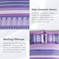 thumbnail image 4 of Davulos Queen Comforter Set ,7 Pieces Bed in a Bag Purple Stripes Geometric Bedding Set All Season Boho Bed Set for Women Men Teens Bedroom Decorations, 4 of 7