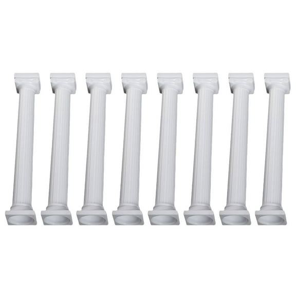 Raindrops White Plastic Mini Pillars for Cakes 8pcs