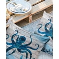 thumbnail image 3 of Outdoor Throw Pillow Cover Marine Ocean Sea Octopus Monster Waterproof Cushion Covers 2 Pack Coral on Rustic Wooden Board Pillow Cases Home Decoration for Patio Garden Couch Sofa, 3 of 7