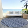 thumbnail image 6 of Addison Rugs Chantille Indoor/Outdoor Transitional Stripes Blue Washable Round Rug, 8' x 8', 6 of 6