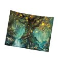 thumbnail image 4 of Tapiz de árbol de bosque, sala de estar, colgante de pared, pintura de poliéster, alfombra, manta, adorno para el hogar, 150x130cm AweSitey HA8481-01B, 4 of 6
