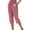 Red, variant on Oiangi Plaid Capris for Women Drawstring Elastic Waist Capri Pants Casual Straight Leg Cropped Trousers with Pockets Orange 2XL