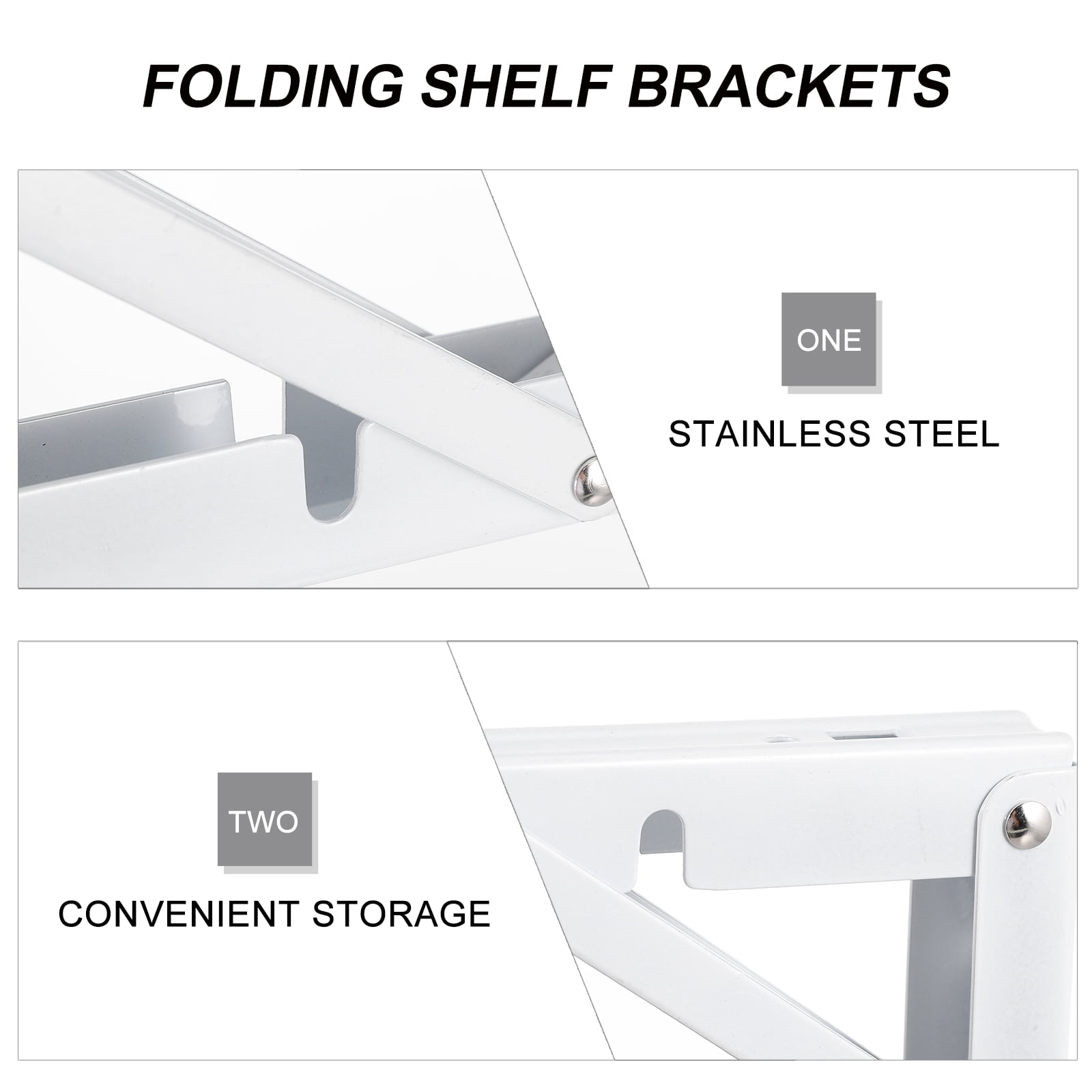 LABSERRON  4Pcs Heavy Duty L Shaped Foldable Brackets for Wall Mount Rack