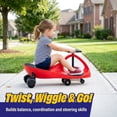 thumbnail image 3 of Lil’ Rider Wiggle Car for Kids with LED Wheels- Swing Car Ride on Toys for Ages 3+, Red, 3 of 7