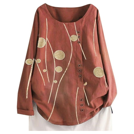 

HSMQHJWE White V Neck Womens Top Dry Fit Women Casual Floral Print Long Sleeve O-Neck Loose T-Shirt Top Blouse Long Sleeve Under Scrub Top