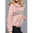 thumbnail image 3 of Women's California Embroidery Hooded Faux Fur Jacket - Cozy and Stylish, 3 of 6