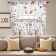 thumbnail image 4 of Easter Rabbit Swag Curtains Valance & Tier Set, Spring Bunny Colored Floral Butterfly 3 Pcs Set Kitchen Swag Valances and Tiers 24 Inch Length Rod Pocket Curtain Drapes for Bedroom, 4 of 9