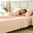 thumbnail image 5 of Jessy Home Bed Sheets Set 4 Piece Queen/Full Sheet Set Champagne Microfiber Fitted Sheet, Flat Sheet & 2 Pillowcases Bedding Set, 5 of 11
