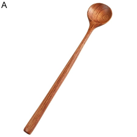

Xssm Soup Spoon - Long Handle Natural Wood Korean Style Mixing Scoop