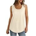thumbnail image 5 of Casual Tank Tops for Women Solid Color Round Neck Sleeveless Summer Casual Loose Tee Tank, 5 of 9