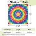 thumbnail image 2 of Colorful Rainbow Tie Dye Spiral Pattern Square Fitted Tablecloth with Elastic Edge,Square Table Cover,Washable Elastic Table Cover for Home Kitchen Party Decor 34"x34", 2 of 6