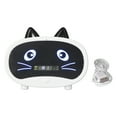 thumbnail image 1 of Mini altavoz de dibujos animados multifuncional con diseño de orejas de gato, reloj despertador inteligente con dos funciones para dormitorio y oficina, color blanco, 1 of 14