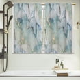 thumbnail image 2 of Teal Blue Gold Marble Kitchen Curtains Abstract Green Ink Bathroom Curtains Window Treatment Drapes Tier Gradient Watercolor Cafe Small Bedroom Short French Door Curtains 2 Panels 28x40 Inch, 2 of 5