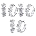 thumbnail image 1 of Aretes Zirconia de Flores Flowers01 3 Pzas Aretes de Flores Plata Metal., 1 of 1