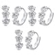 thumbnail image 1 of Aretes Zirconia de Flores Flowers01 3 Pzas Aretes de Flores Plata Metal., 1 of 1