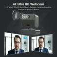 thumbnail image 2 of Vizolink 4K EPTZ Webcam with Dual Microphones, Zoom Remote, Precisefocus, USB for PC, Laptop, Switch 2, Conference, Video Streaming, 2 of 13