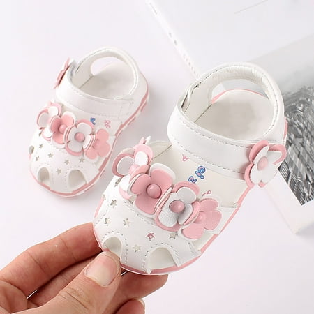 

QISIWOLE Toddler Baby Girls Cute Shoes Hollow Out Soft Kids Flowers Non-slip Sandals clearance under $10 !