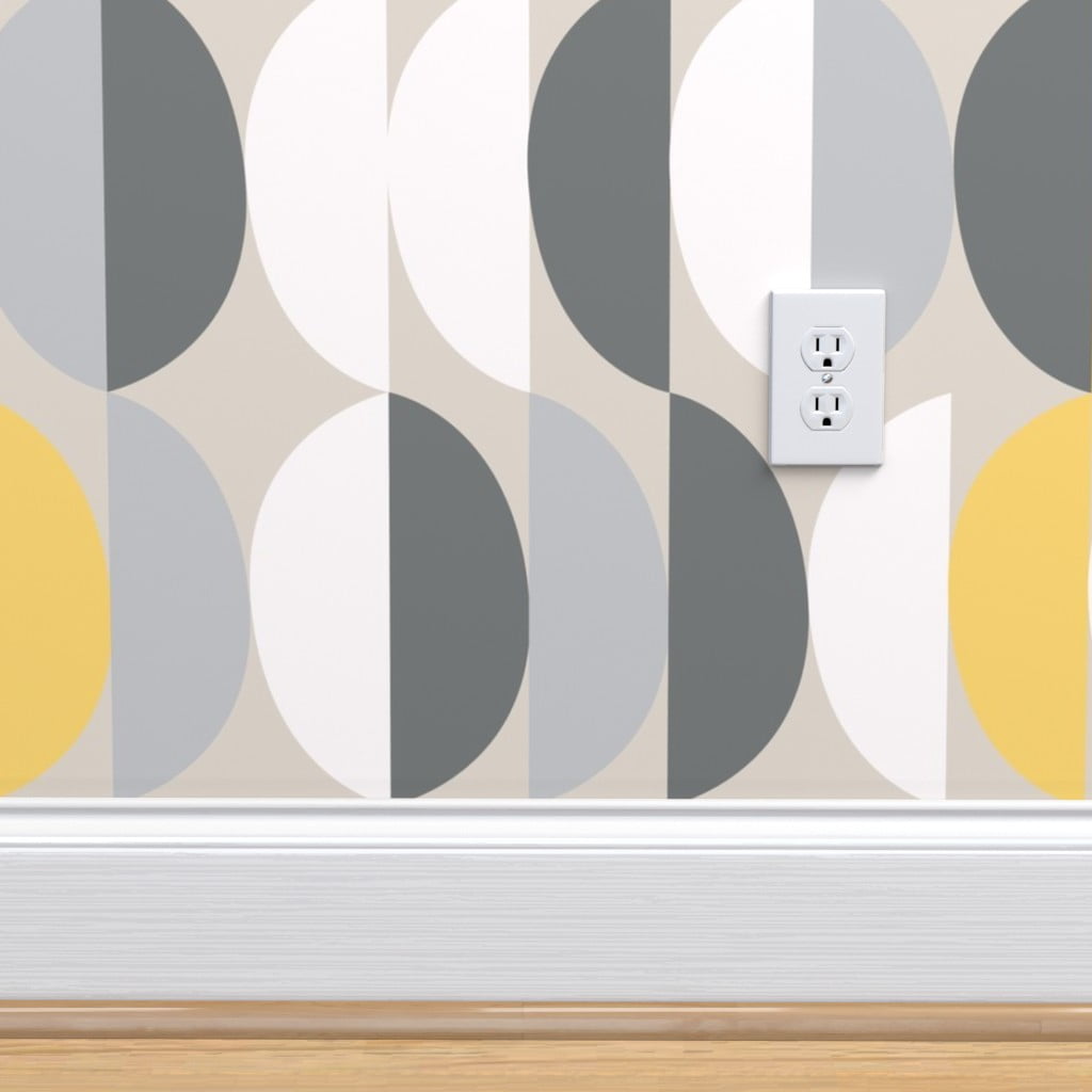Peel-and-Stick Removable Wallpaper Eggs Banana Midcentury Modern Retro Vintage