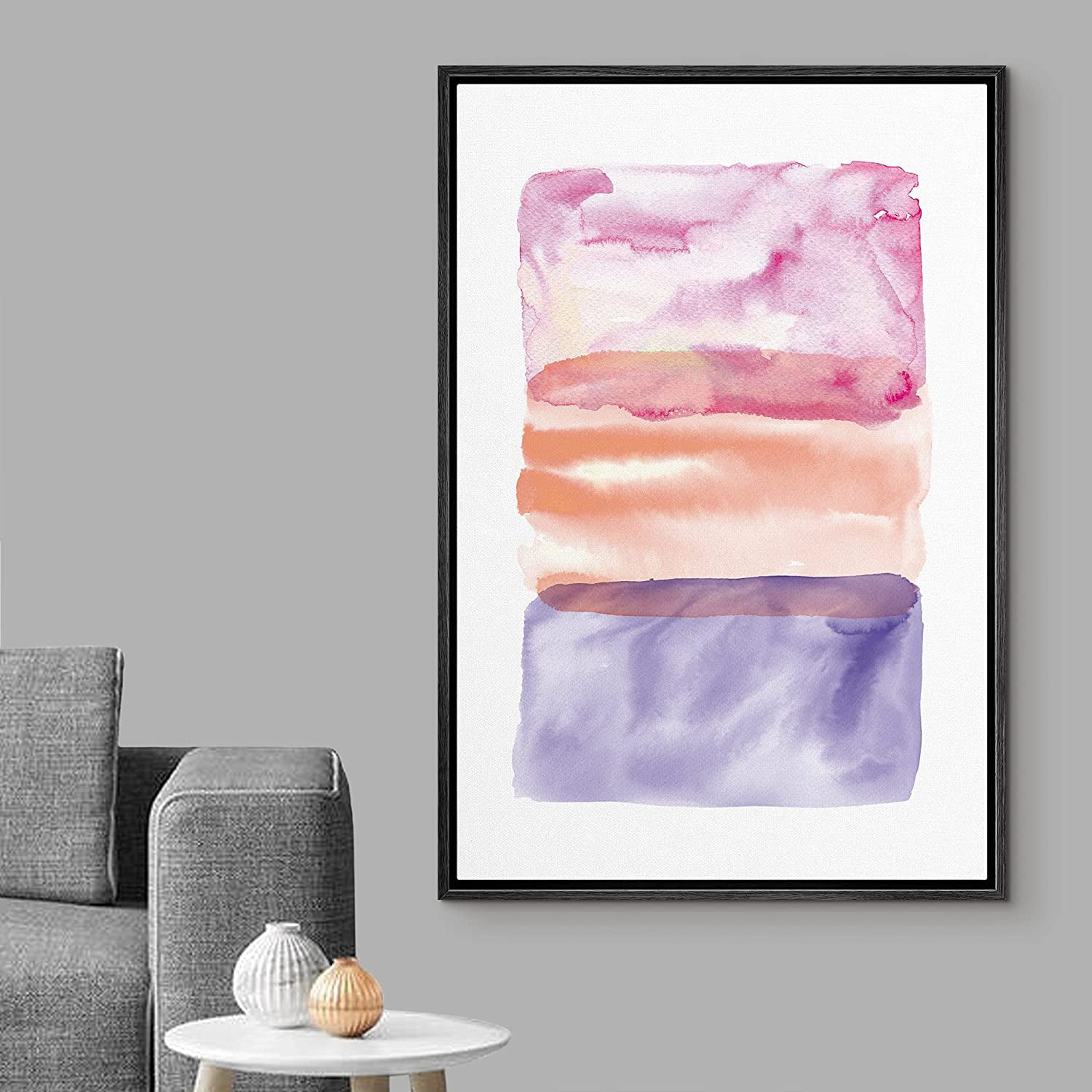 Pastel Room Decor Gradient Abstract Painting Canvas Print
