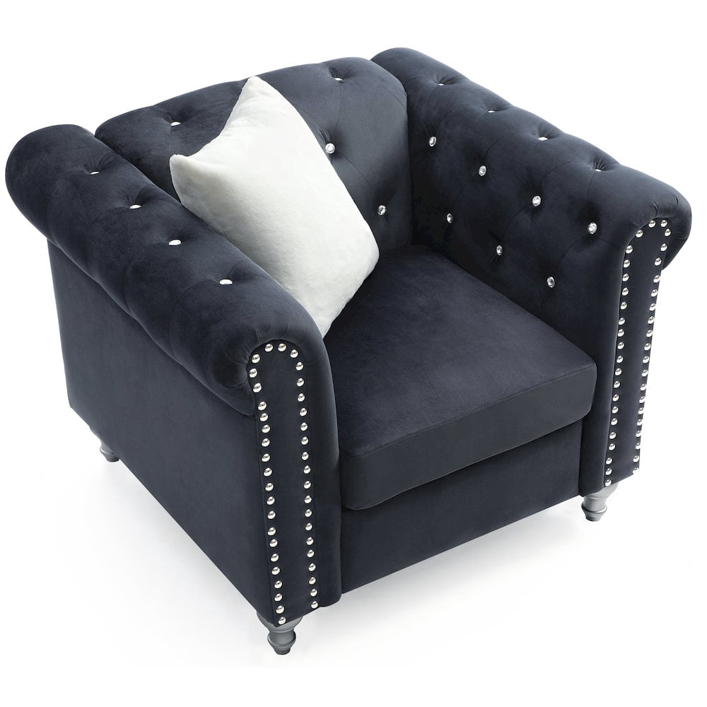 Glory Furniture Raisa Accent Chair in Black Color