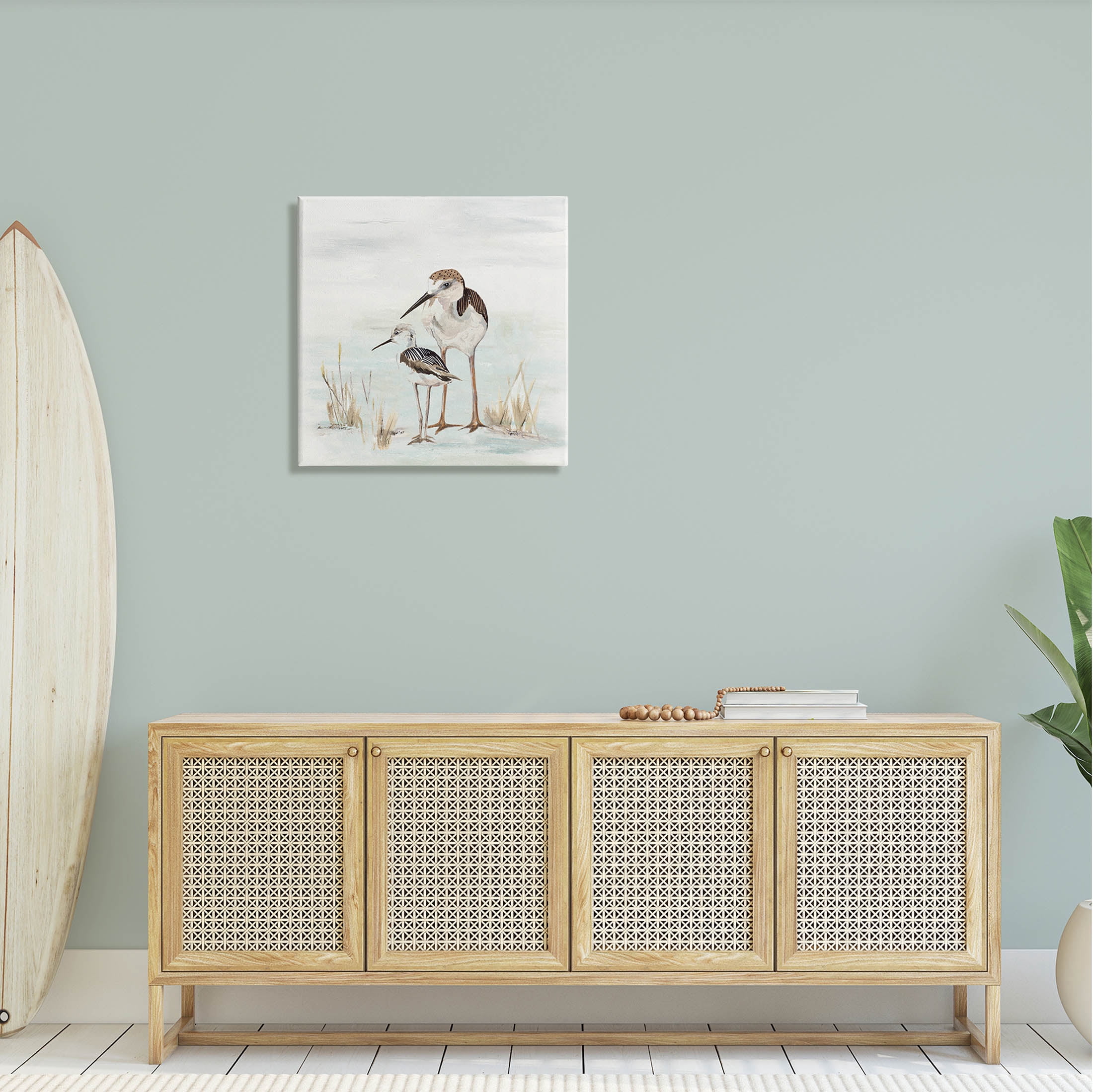 Sandpipers Duo Coastal Beach Bird Animals & Insects Graphic Art Gallery Wrapped Canvas Print Wall Art