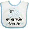 thumbnail image 3 of Inktastic My Meemaw Loves Me Lamb Boys or Girls Baby Bib, 3 of 4