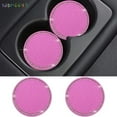 thumbnail image 6 of BadPiggies Pack of 2 Vehicle Bling Cup Holder Insert Coasters Anti Slip Universal 2.75" Silicone Crystal Rhinestone Coasters Car Interior Accessories (Pink), 6 of 10