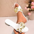 thumbnail image 6 of Women's Sandals Women's Fashionable Versatile Casual Plus-Size Shoes Spring/Summer Style Trendy Soft-Soled Open-Toe Flat Sandals For Outdoor Wear Beach Sandals.,White,38, 6 of 8