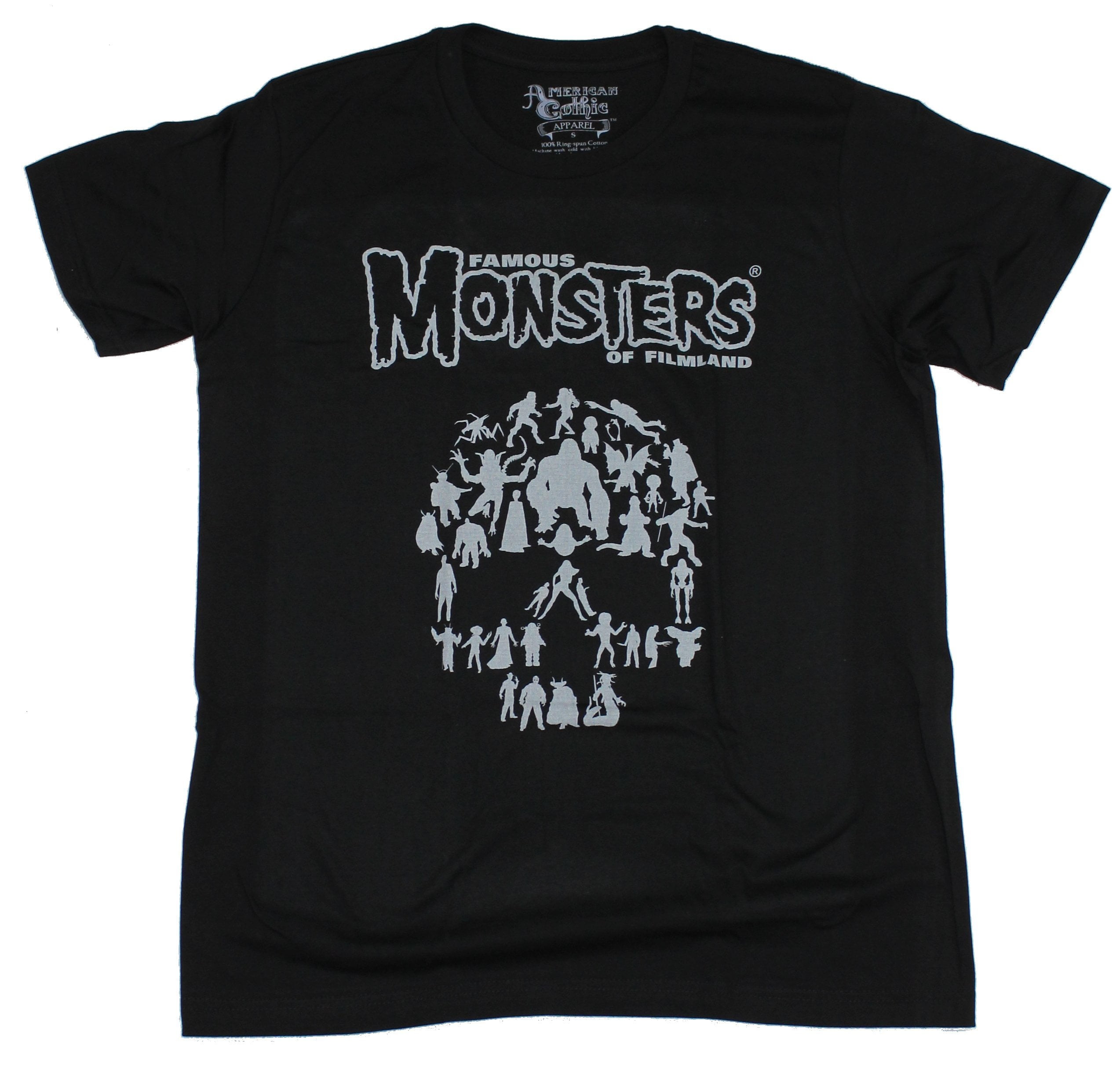 Famous Monsters Of Filmland Mens T-Shirt - Skull Made Up Of Monsters Image  (X-Large) - Walmart.com