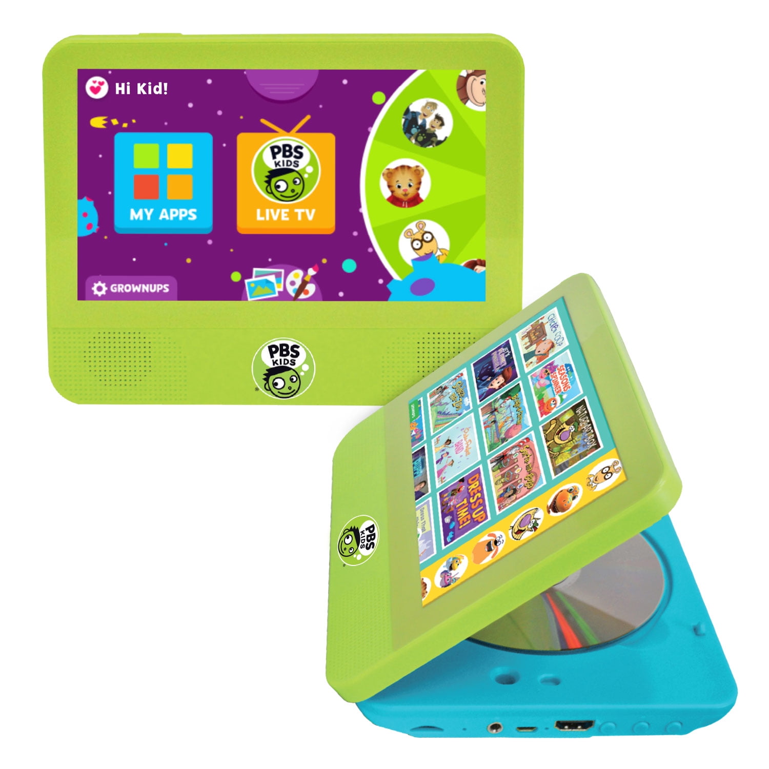 PBS Playtime Pad 7" Kid Safe Educational Tablet and DVD Player All-in-One | Video Clips, Songs, Educational Games, Music Videos and More!
